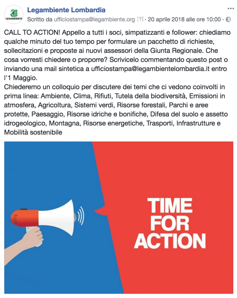 Call To Action Facebook