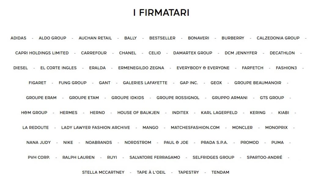firmatari fashion pact