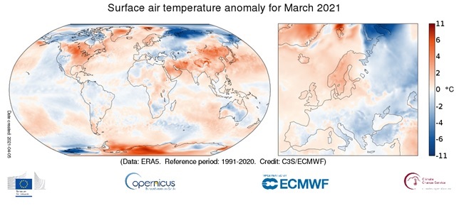 marzo 2021 temperature
