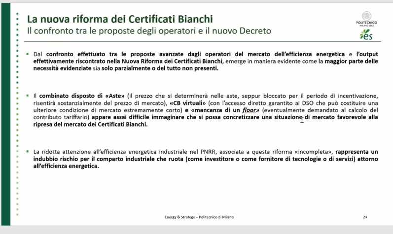 certificati bianchi energy strategy