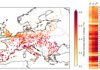 Morti da caldo, nel 2025 è una strage tra gli over 45 Mappa della variazione sintetizzata delle temperature estive medie nei mesi di giugno, luglio e Grafico a pannello di agosto e (a destra) che mostra la media delle variazioni stimate in ciascun paese in ciascun mese