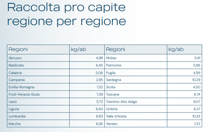 i dati di recupero Raee 2025
