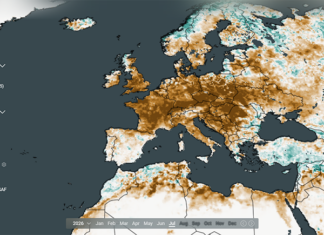EUMETSAT lancia il servizio “Climate Anomalies and Normals”: 40 anni di dati satellitari a portata di click One of the tool’s key variables: root-zone soil moisture. This July 2026 map shows moisture anomalies down to around one metre below the surface, where many plant roots take up water. Across large parts of Europe, soils were drier than in any other July in the record. Combined with other variables, these data provide a fuller picture of drought conditions and impacts. Credit: EUMETSAT