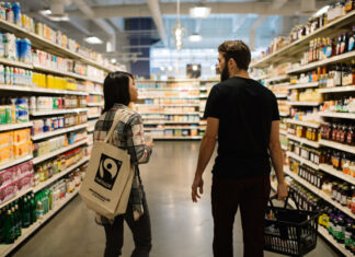 La spesa responsabile entra nel vivo: al via le Settimane Fairtrade 2026 due persone intente in acquisti equi e solidali